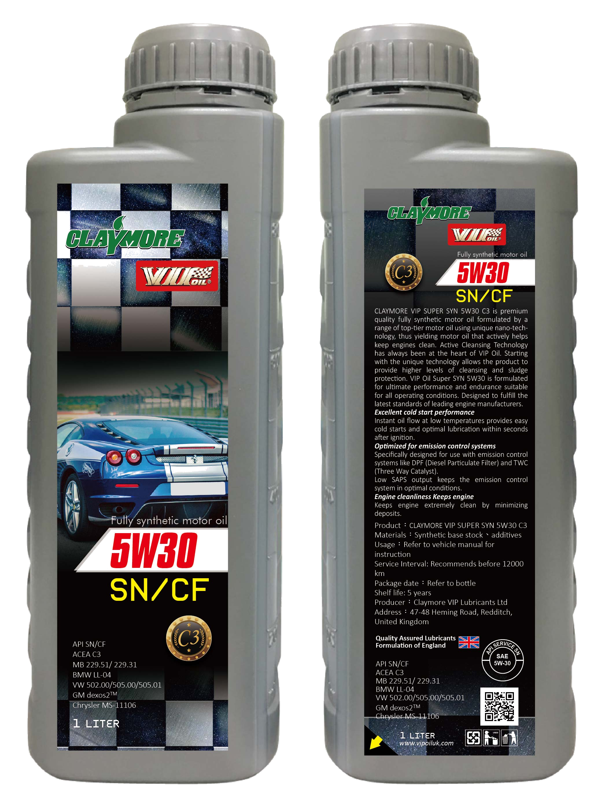 CLAYMORE VIP SAE 5W30 SP ACEA C3 MB 229.31/229.51/229.52 BMW LL-04 VW 502/505